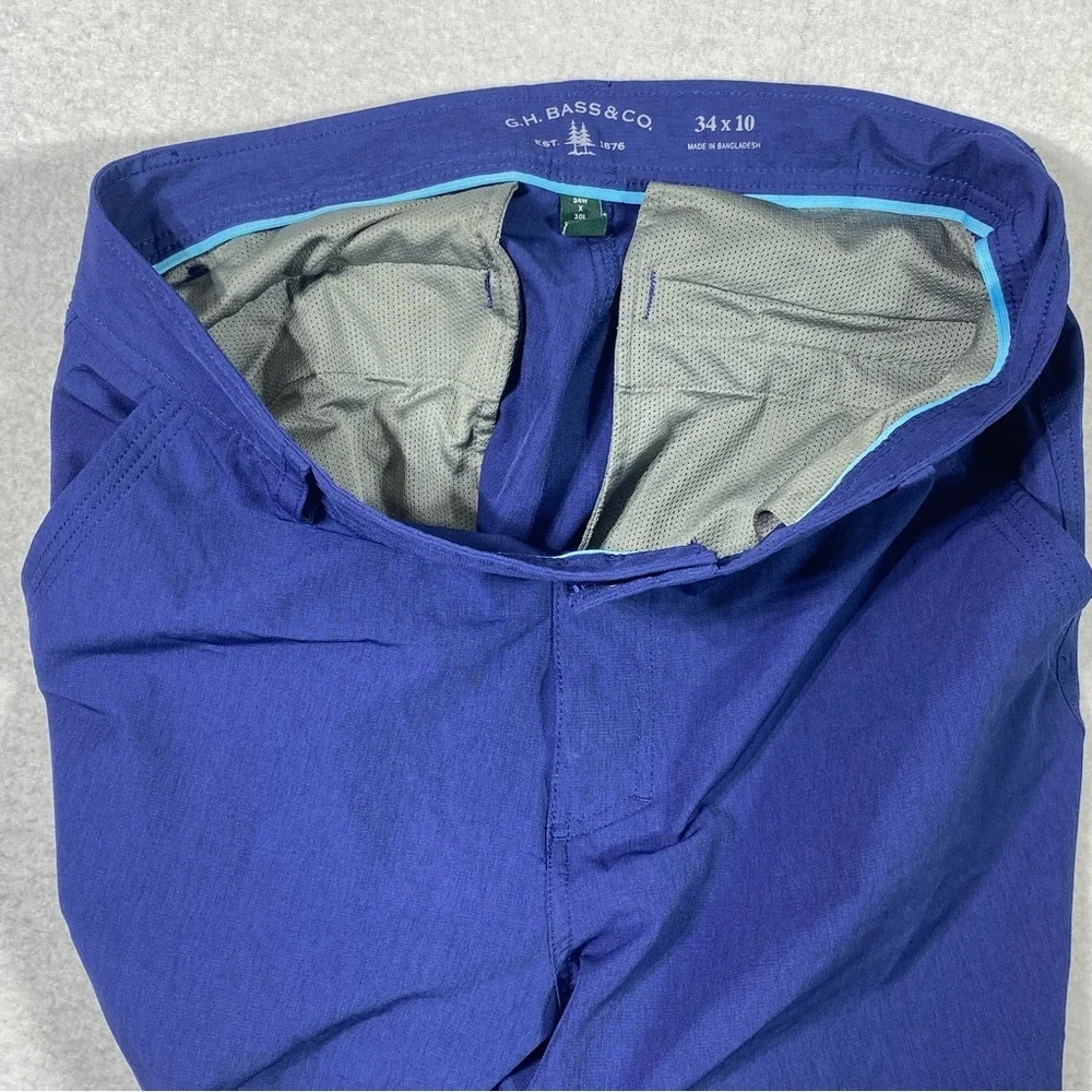 G.H. BASS & CO Chino Cargo Slack Shorts Men's W34 Navy Blue Lightweight Outdoor